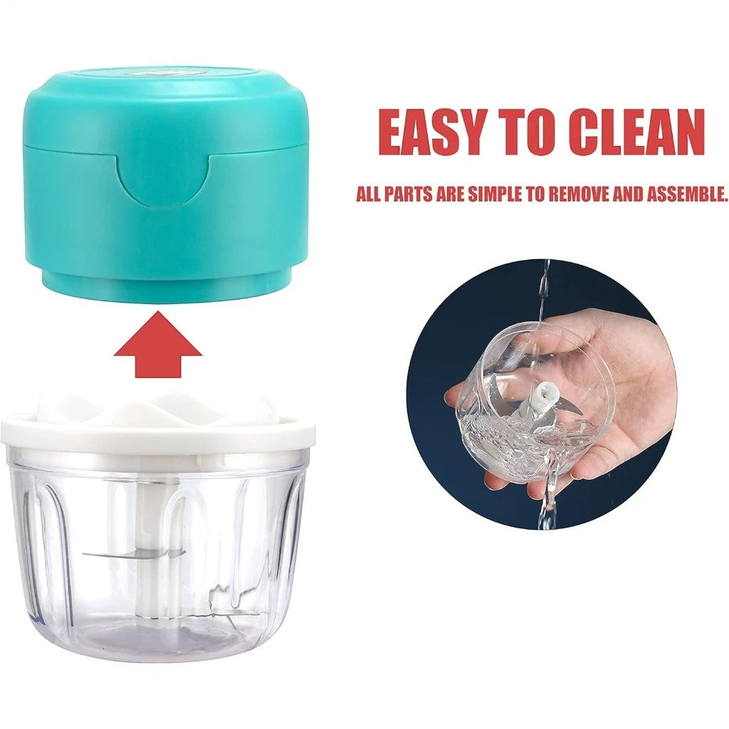 Sonashi Rechargeable Mini Chopper โ 350ml Bowl, USB Charging, LED Indicator, Stainless Steel Blades, One-Touch Control โ Compact & Portable Food Processor for Vegetables, Fruits, Nuts, and More - SMC-15 - Damoo