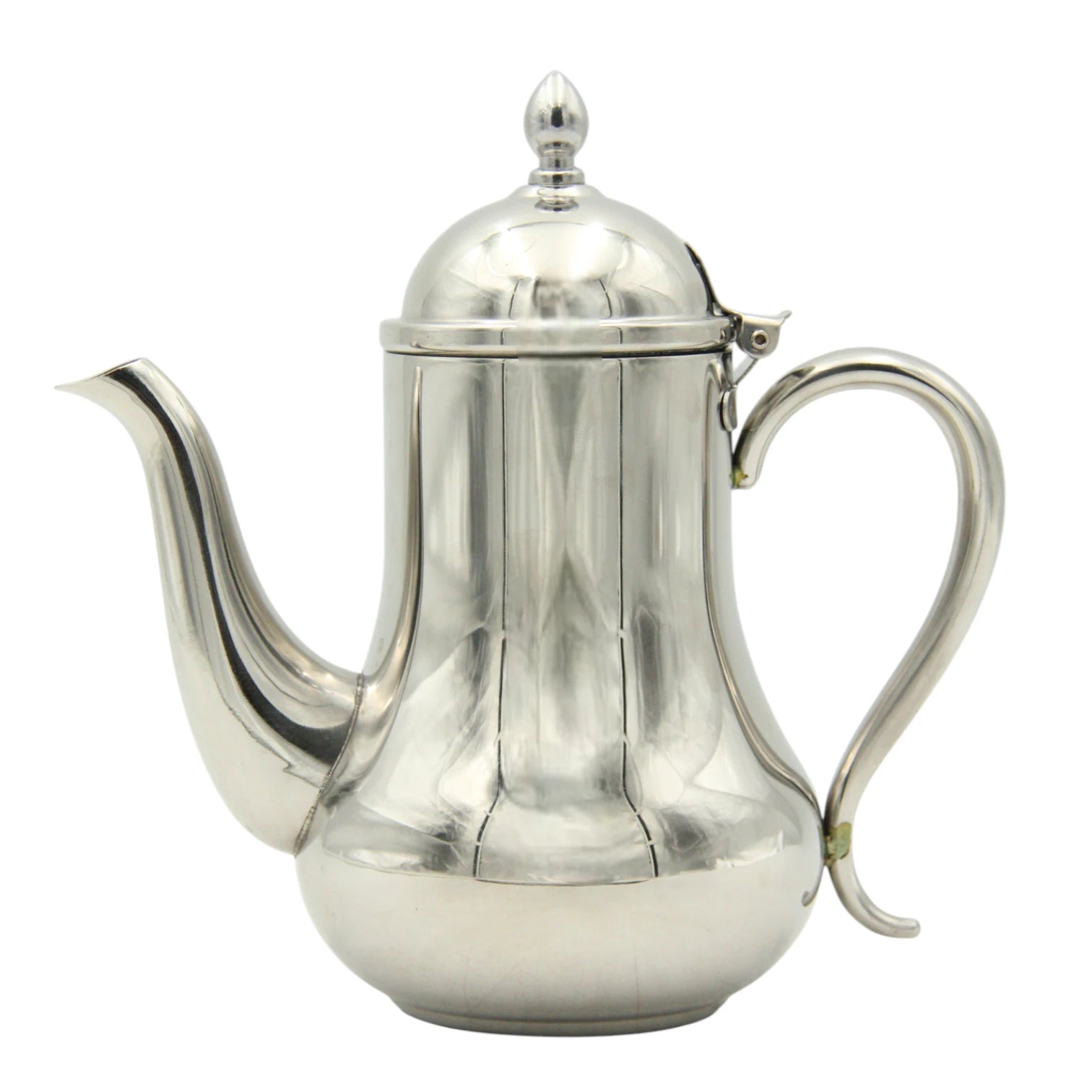 Stainless Steel Pot with Lid – Elegant Mirror Finish Kettle for Serving Tea or Coffee, Drip-Free Spout & Heat-Resistant Handle – Classic Steel Teapot for Home, Hotels, and Restaurants - Damoo