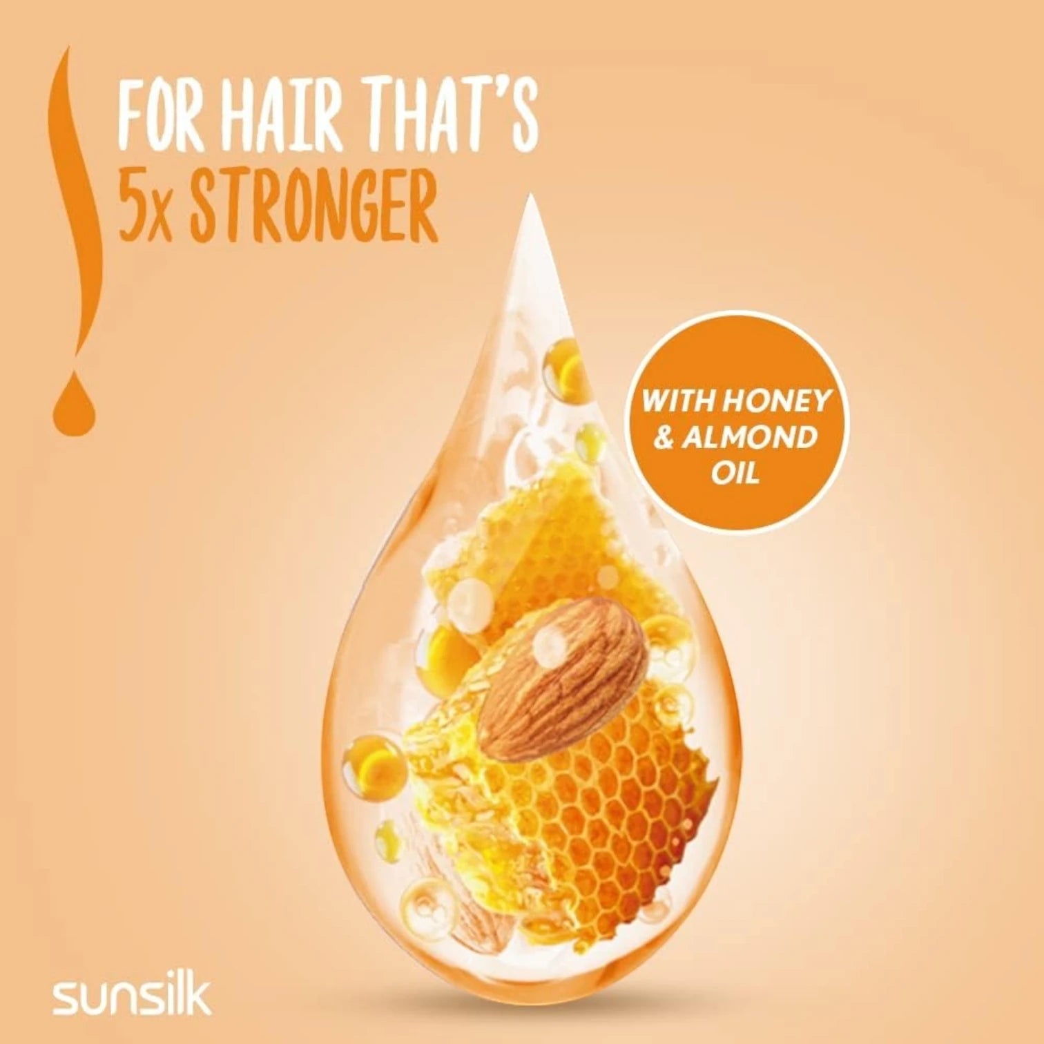 Sunsilk Natural Recharge Anti-Breakage Shampoo – 400ml | Strengthening Shampoo with Honey & Almond Oil | 5x Stronger, Shinier, Softer Hair | Nourishing, Frizz-Control for All Hair Types - Damoo