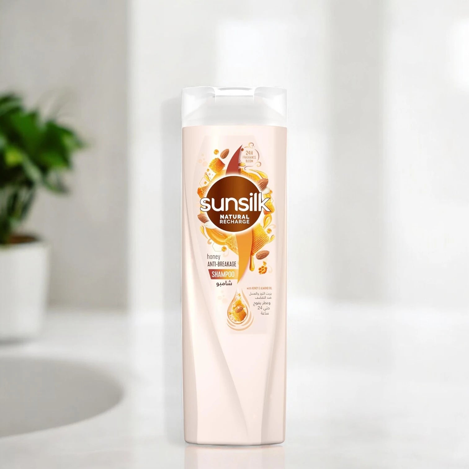 Sunsilk Natural Recharge Anti-Breakage Shampoo – 400ml | Strengthening Shampoo with Honey & Almond Oil | 5x Stronger, Shinier, Softer Hair | Nourishing, Frizz-Control for All Hair Types - Damoo