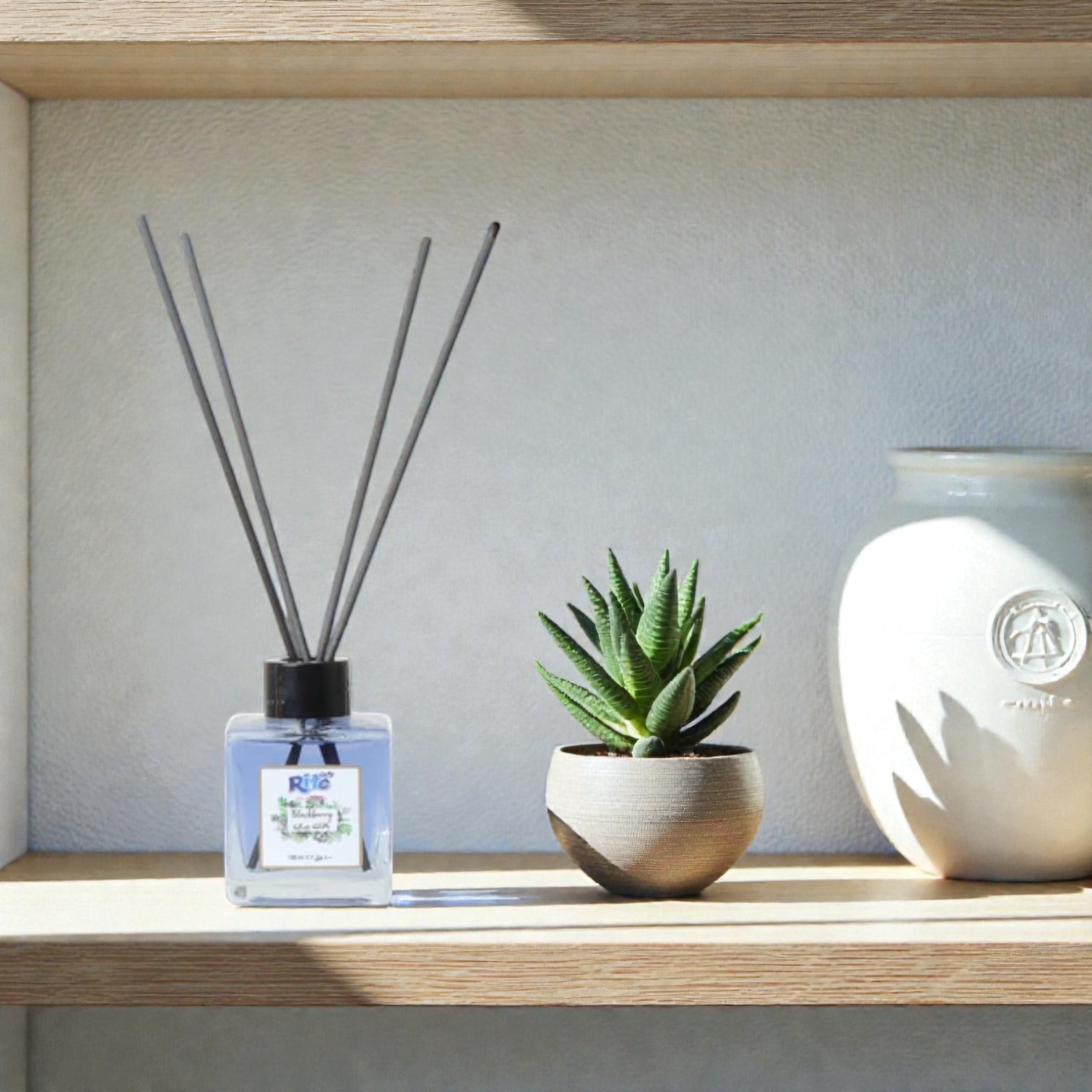 Rite Blackberry Reed Diffuser – Long-Lasting Home Fragrance in Decorative Glass Bottle – 100ml Room Freshener - Damoo