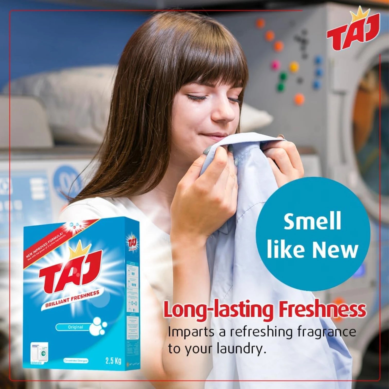 Taj Washing Powder 2.5 kg– Powerful Laundry Detergent for Automatic Washing Machines – Deep Cleaning with Long-Lasting Fresh Scent – Gentle on Fabrics – Multipurpose Laundry Powder for Hand & Machine Wash - Damoo