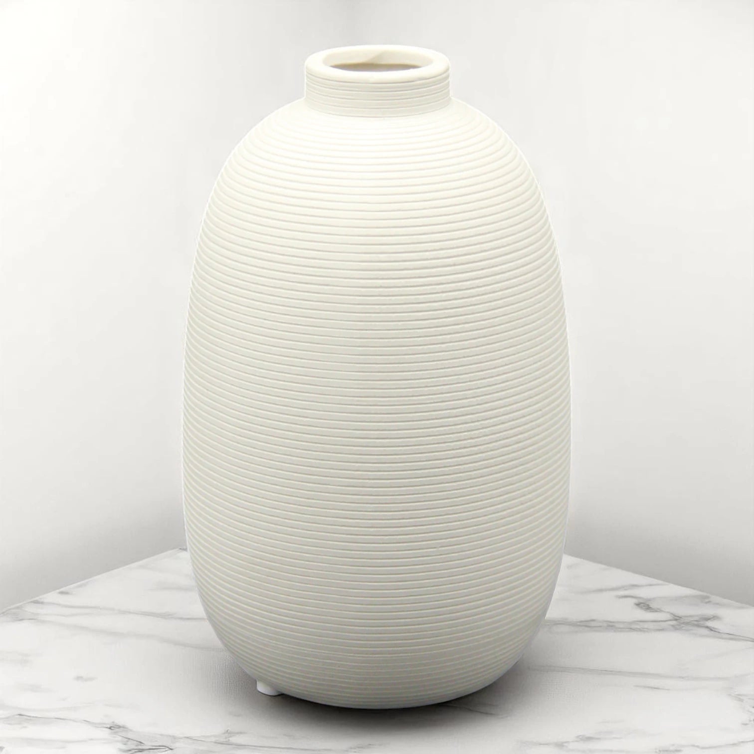 Tall White Flower Vase – Minimalist Decorative Centerpiece for Fresh or Dried Flowers, Pampas Grass & Modern Home Décor - Damoo