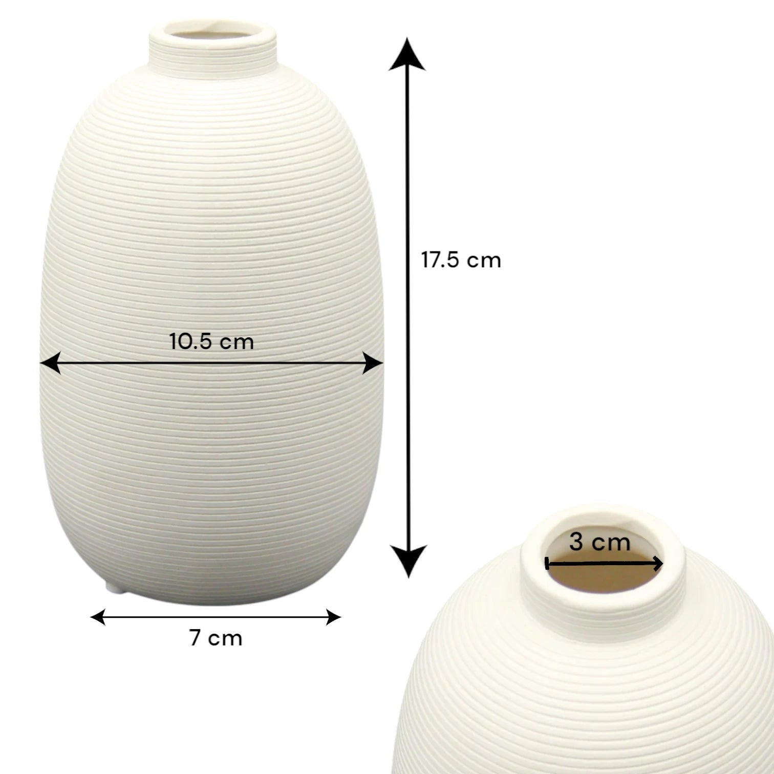 Tall White Flower Vase – Minimalist Decorative Centerpiece for Fresh or Dried Flowers, Pampas Grass & Modern Home Décor - Damoo