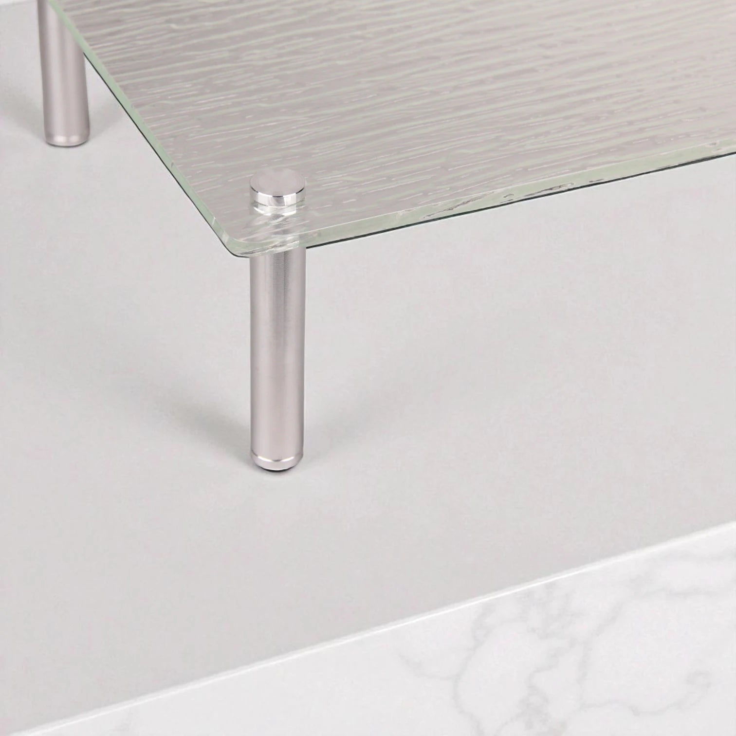 Textured Acrylic Rectangular Display Stand with Metal Legs – Decorative Organizer or Serving Platform for Home, Vanity, Kitchen & Retail Use - Damoo