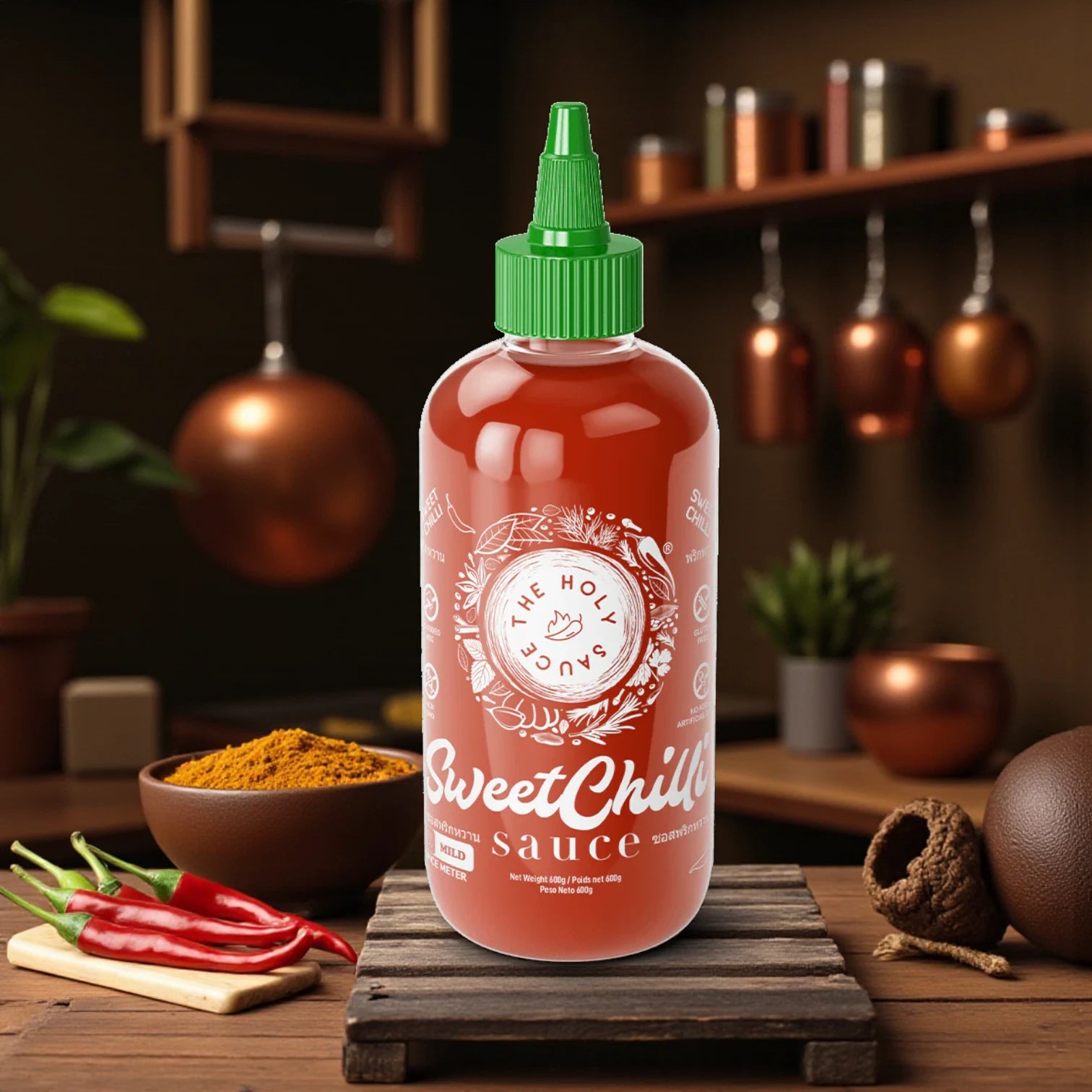 The Holy Sauce Sweet Chili Sauce – 300g – Perfect Balance of Sweet & Spicy with Garlic and Vinegar – Ideal Dip & Glaze for Spring Rolls, Chicken, Fries & More - Damoo
