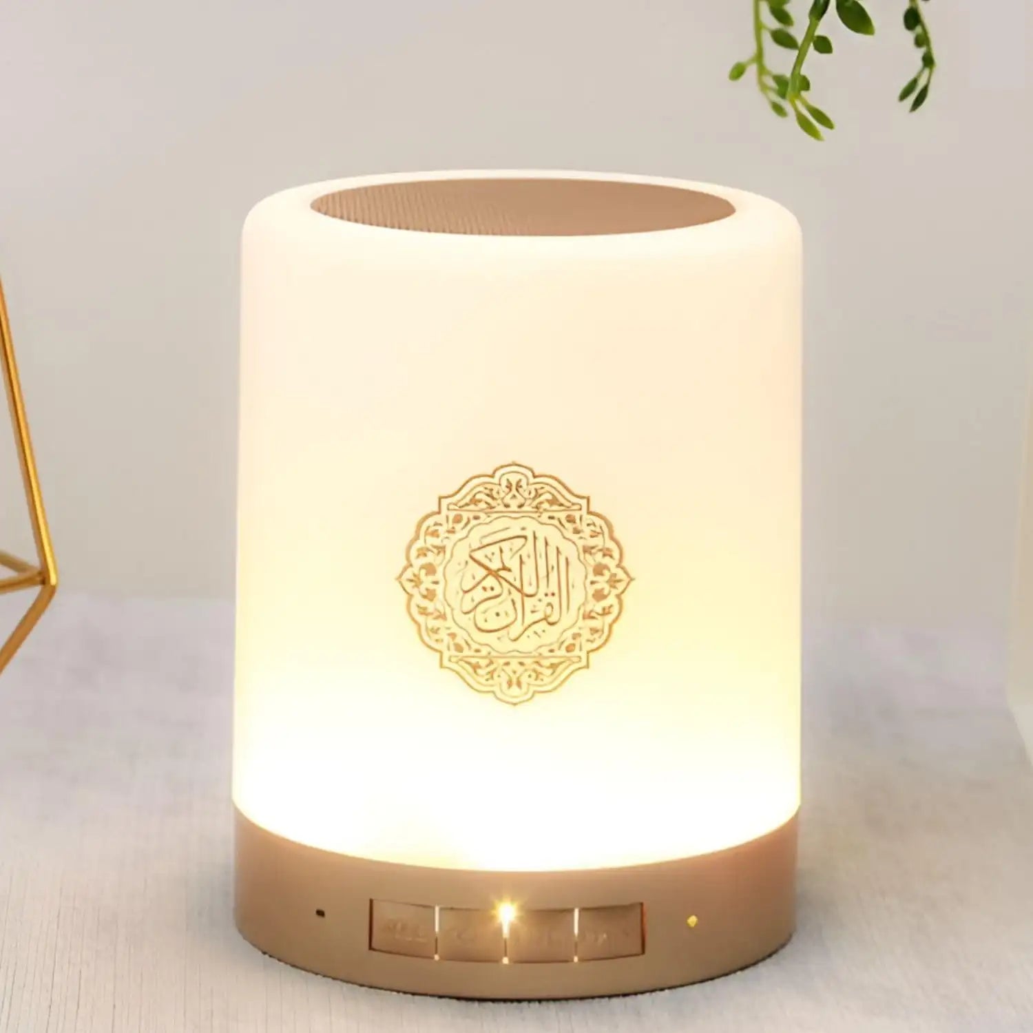 Touch Lamp Quran Speaker with Bluetooth, 8GB Memory, 18 Translations, Remote Control, MP3, FM Radio, Tafseer & HD Sound – Rechargeable LED Islamic Speaker for Kids & Adults - Damoo