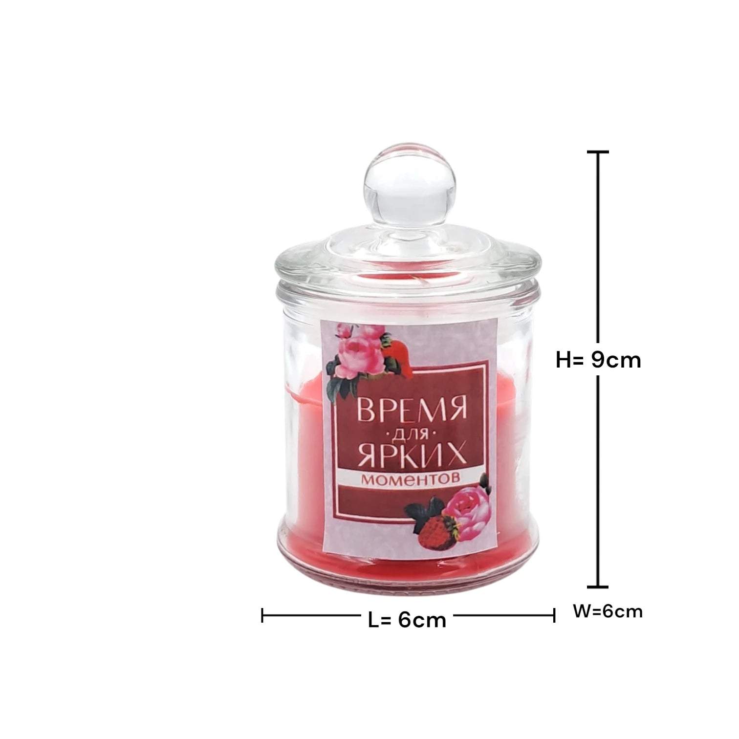 Glass Jar Scented Candle with Lid, Decorative Aromatherapy Candle for Home Décor, Relaxation & Gift Use (9H x 6L × 6W CM) - Damoo