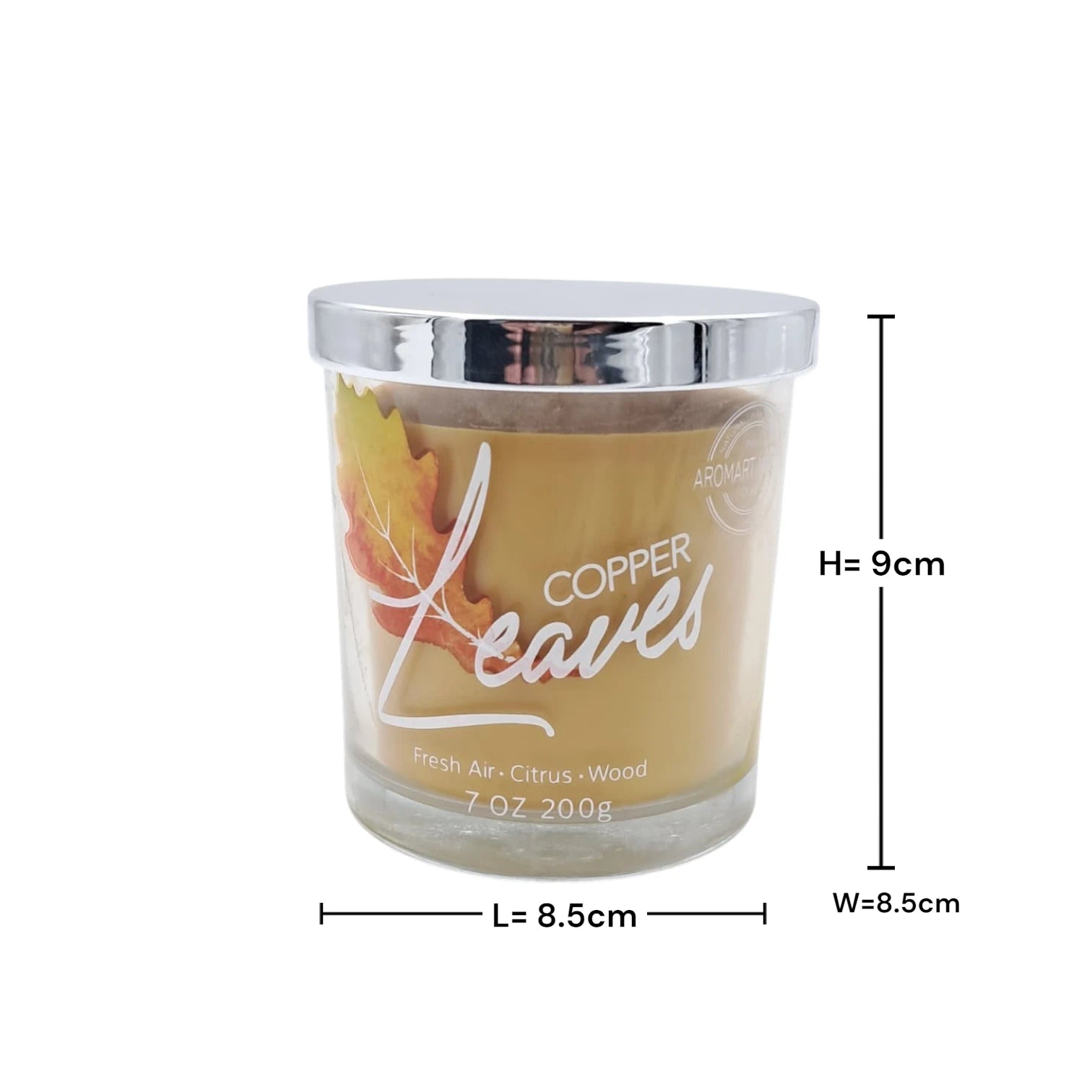 Scented Glass Jar Candle with Lid, Aromatherapy Candle for Home Fragrance, Long Lasting Decorative Candle (9H x 8.5L × 8.5W CM) - Damoo