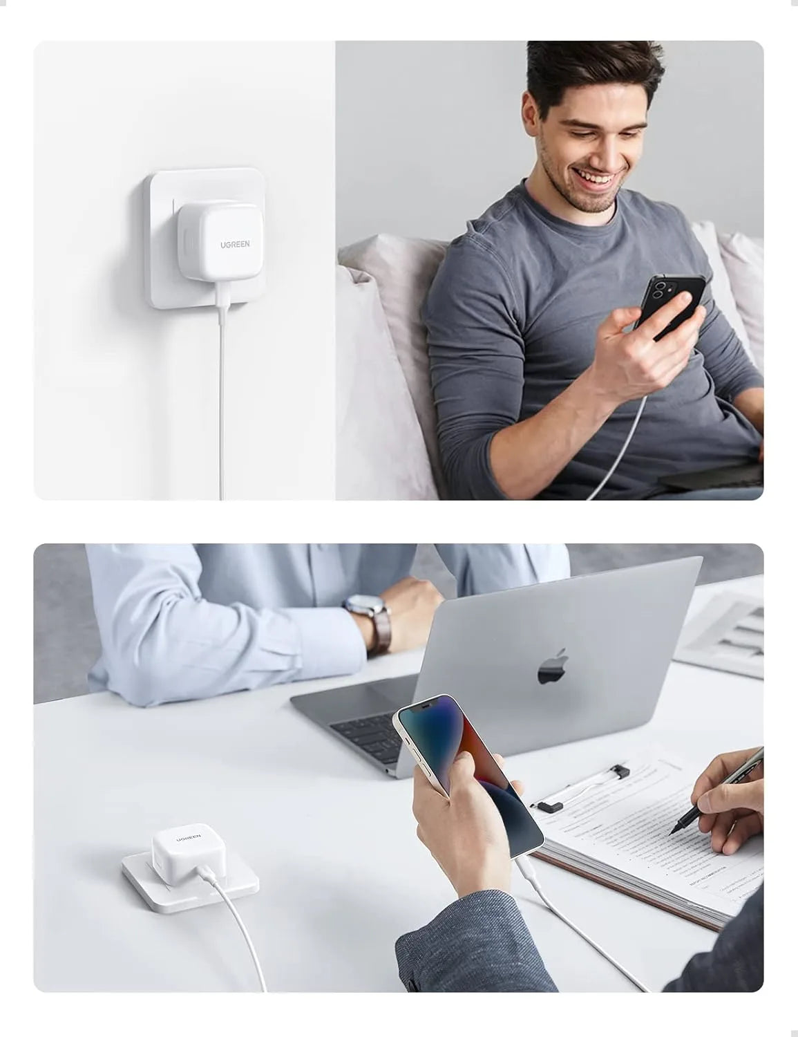 UGREEN 20W USB-C PD Fast Charger with 1M Lightning Cable | Type-C Wall Plug for iPhone 14 Pro Max/13/12/11/Xs, iPad 7-9, Mini 5, Air 3 - Damoo
