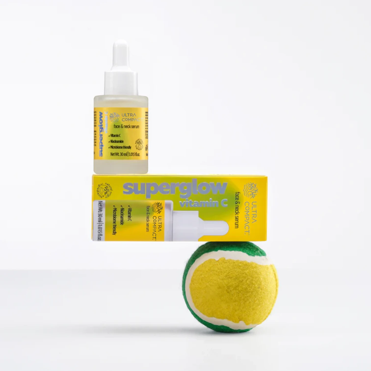 Ultra Compact Vitamin C Face & Neck Serum | Brightening with Niacinamide & Antioxidants | Microbiome-Friendly, Vegan & Cruelty-Free – 30ml - Damoo