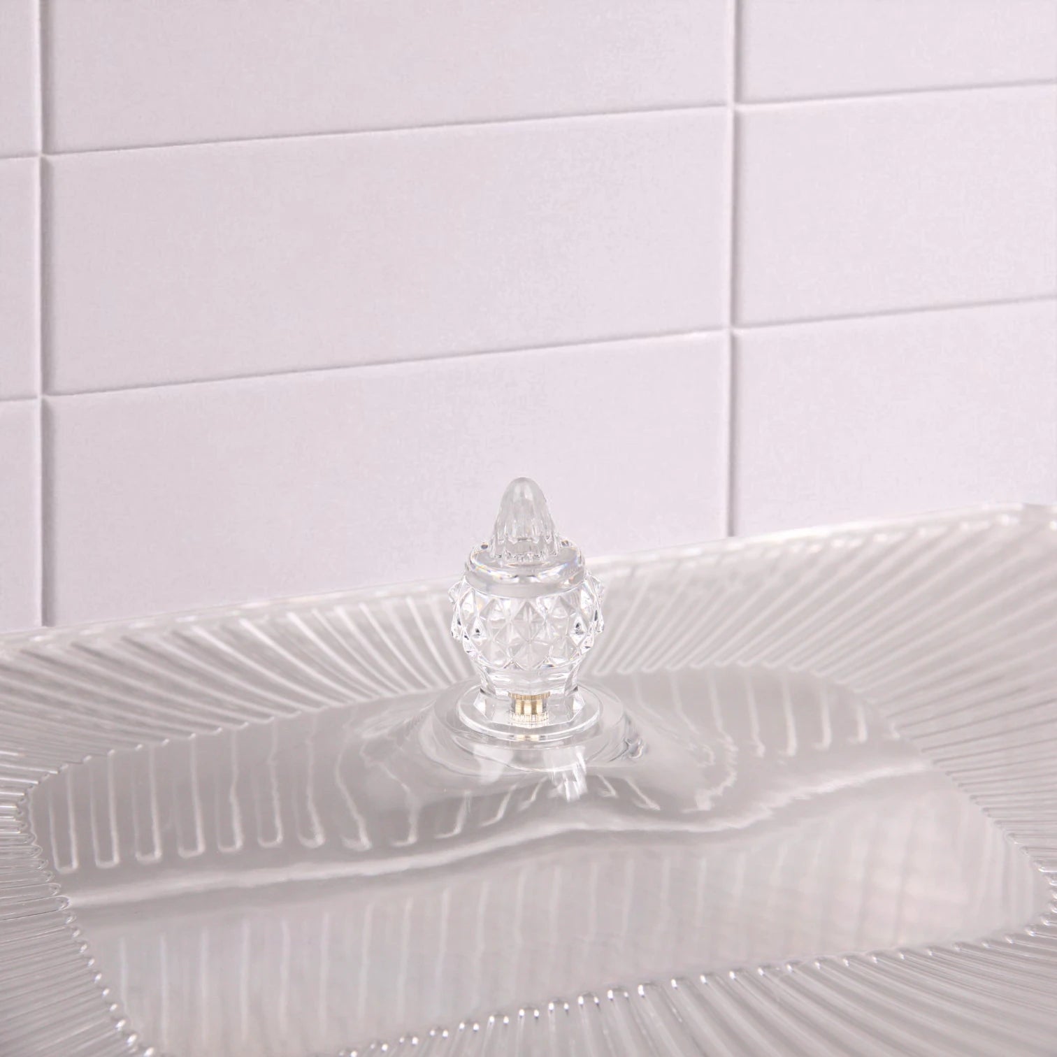 Vague Clear Acrylic Rectangular Serving Tray with Lid – Elegant Design, Durable & Lightweight, Ideal for Sweets, Snacks, or Display – Multipurpose Storage Box with Handle Lid - Damoo