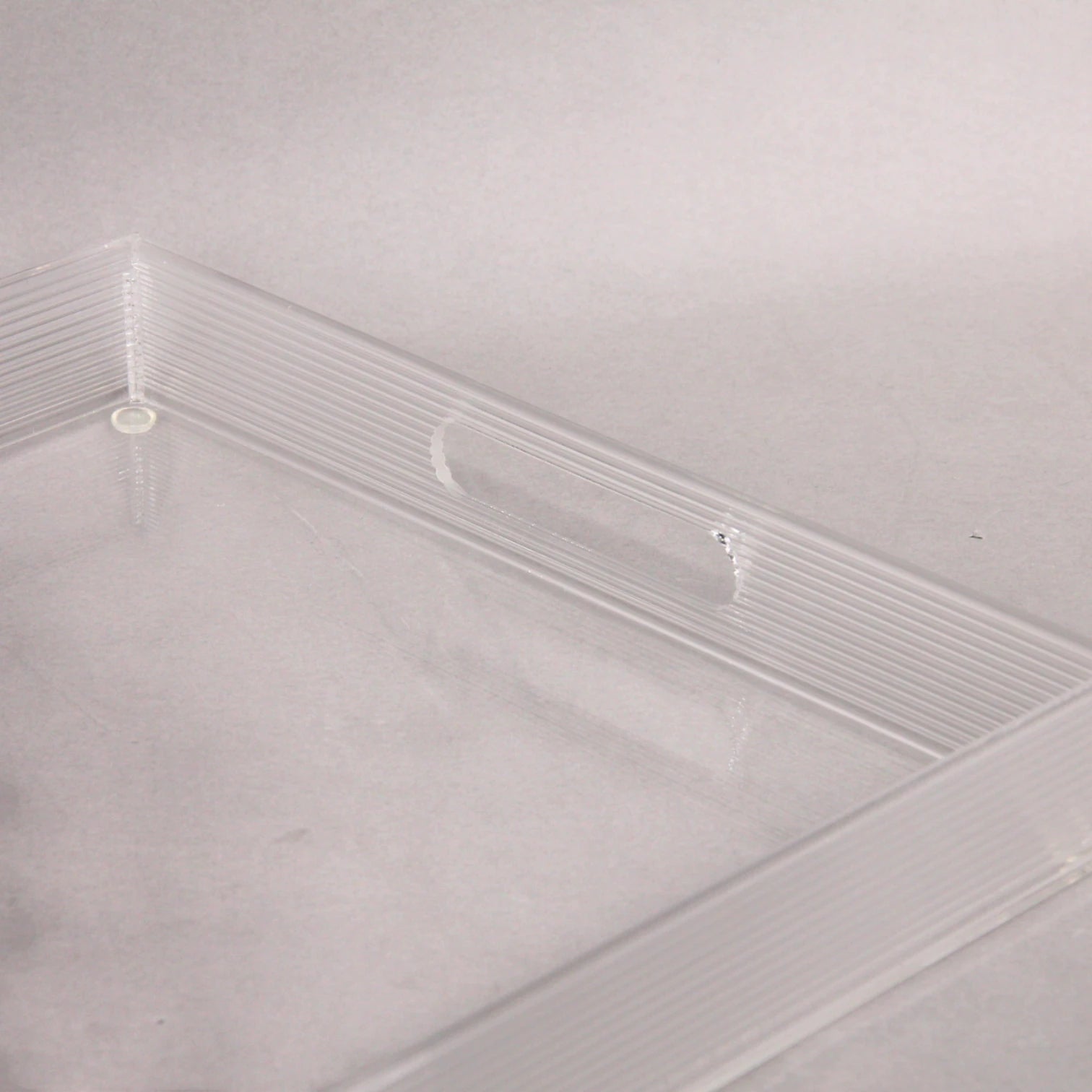 Vague Premium Clear Acrylic Serving Tray – Modern Rectangular Organizer Tray with Elegant Ribbed Edges & Built-In Handles – Perfect for Home, Office, Vanity, or Coffee Table Décor - Damoo