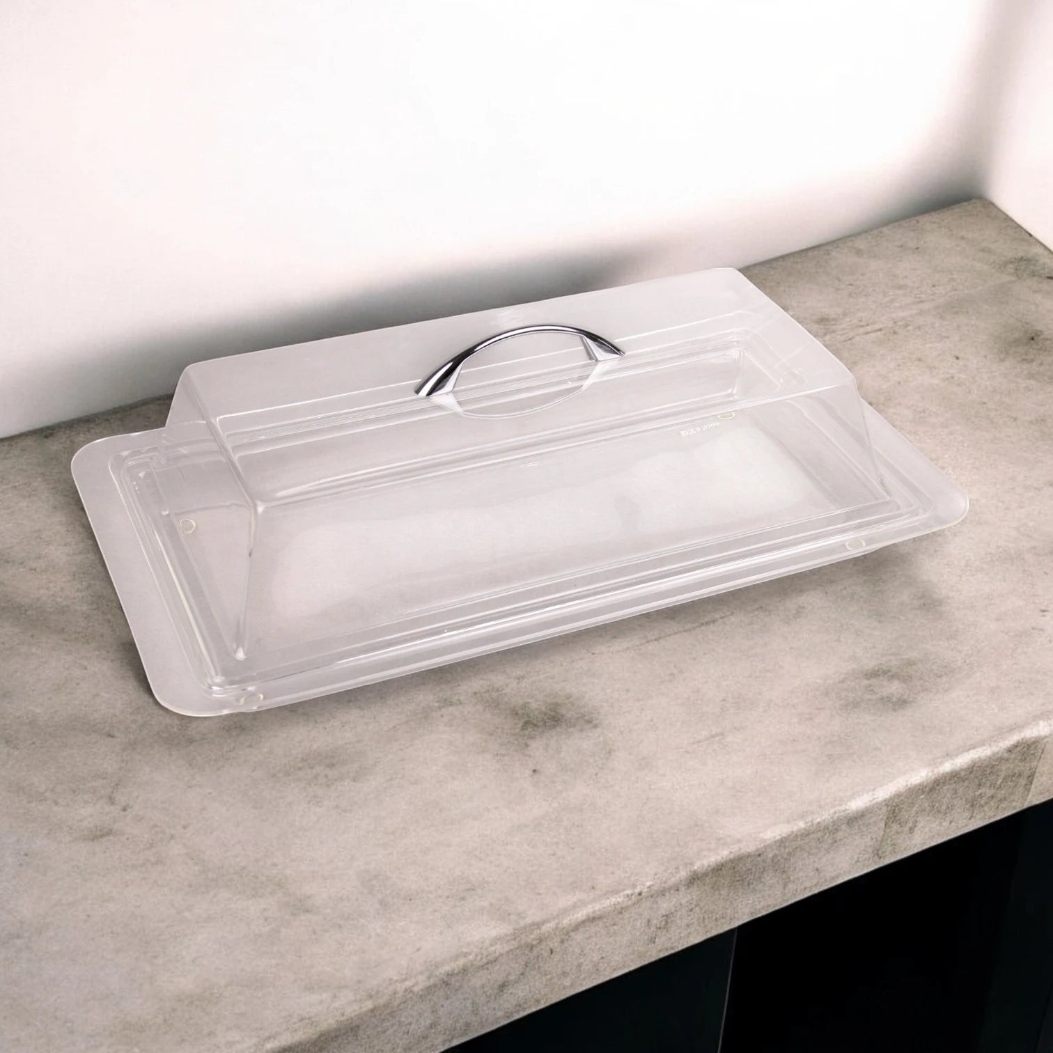 Vague Rectangular Bread Display Box with Clear Acrylic Lid – Stylish Covered Serving Tray for Bread, Pastries & Snacks – Ideal for Buffet, Bakery & Home Use - Damoo