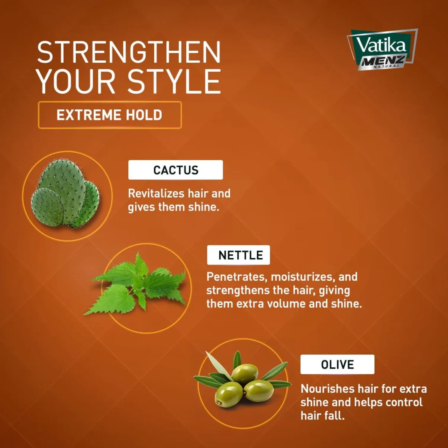 Vatika Naturals Menz Extreme Hold Hair Gel – 200ml x 2 Value Pack – Rock Hard 24-Hour Hold with Cactus, Nettle & Olive Extracts – Alcohol-Free, Flake-Free Styling Gel for All Hair Types - Damoo