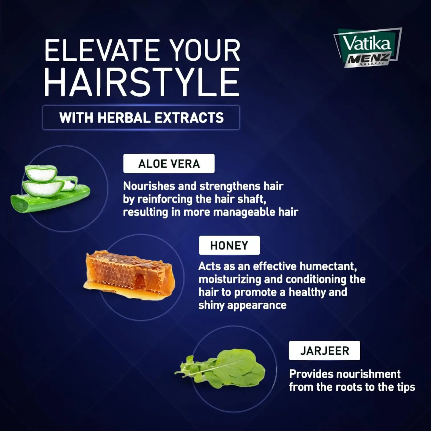 Vatika Naturals Menz Wet Look Hair Gel – Super Value Pack of 2 (200ml Each) – Alcohol-Free Styling Gel with Aloe Vera, Honey & Jarjeer – 24 Hr Hold & Splash Effect Shine for All Hair Types - Damoo
