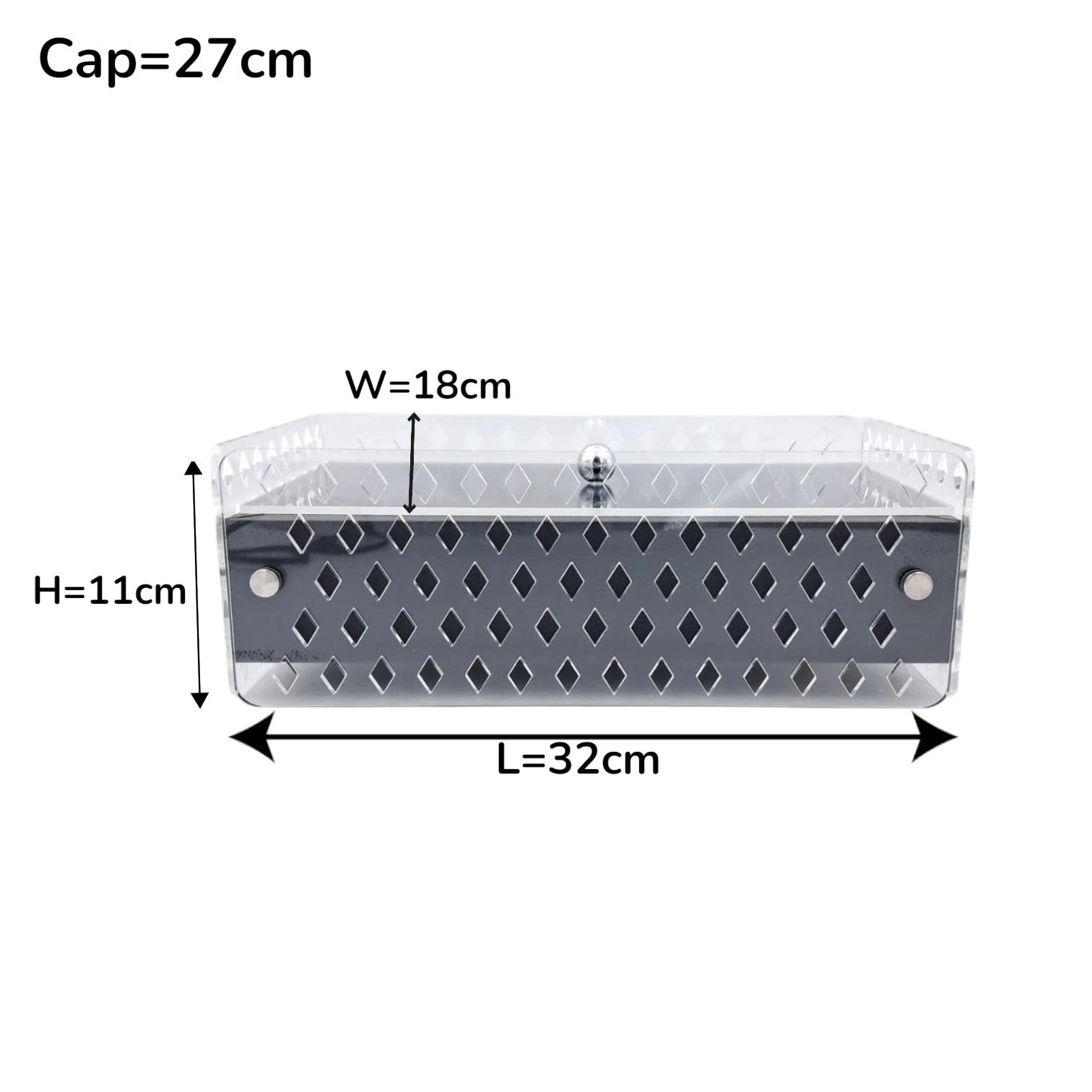 Modern Acrylic Decorative Box with Geometric Cutout Design – Elegant Storage Organizer with Lid for Kitchen, Bathroom, or Living Room