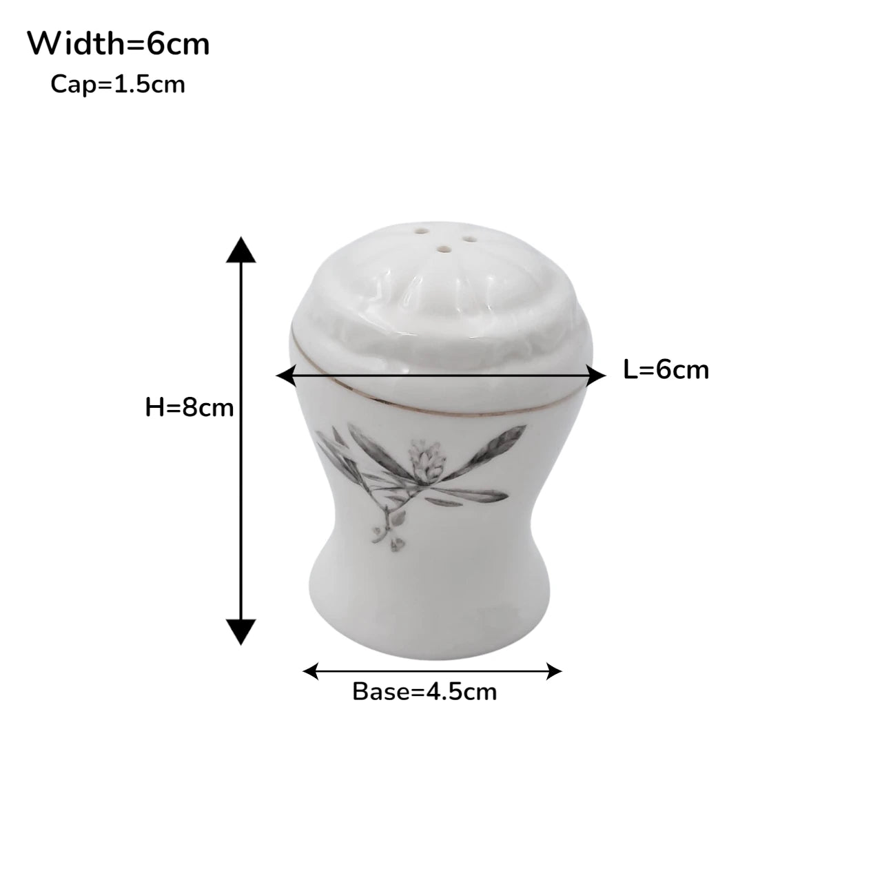 Solecasa Porcelain Salt & Pepper Shaker Set – Elegant Modern Bone China with Floral Design | Decorative Tabletop Seasoning Set