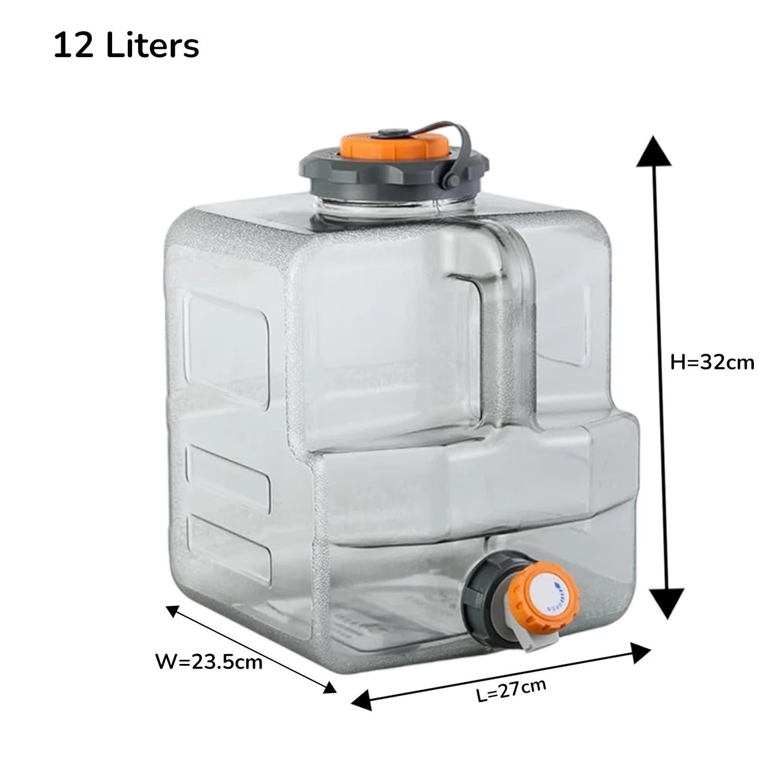 12L Portable Camping Water Jug with Spigot – BPA Free Thickened Water Container, Leak-Proof Storage Tank with Electric Pump Compatibility - Damoo