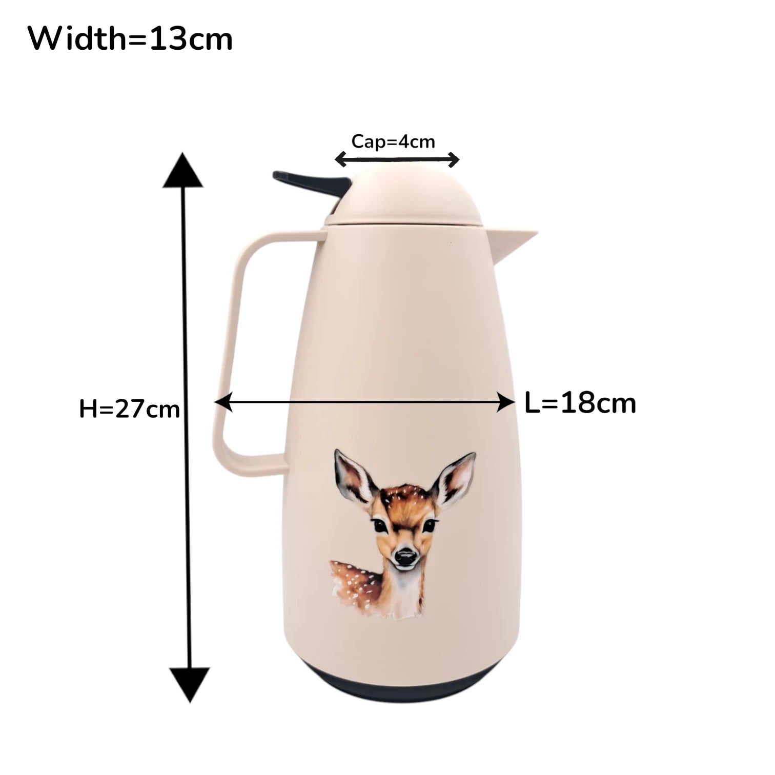 Crystal House Vacuum Flask with Deer Design | Double-Wall Insulated Thermos | Leakproof & Heat Retaining Carafe for Hot or Cold Beverages - Damoo