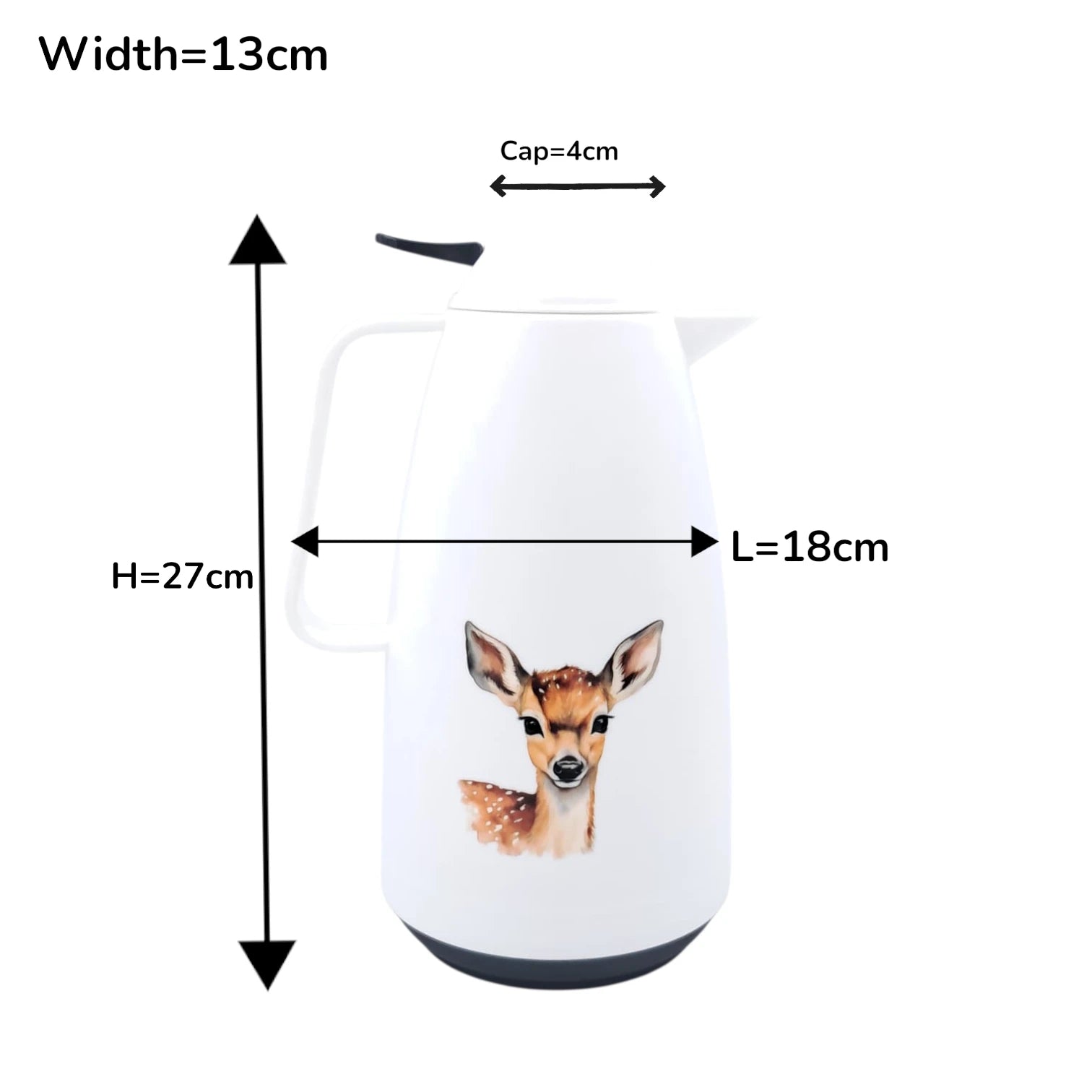 Crystal House Vacuum Flask with Deer Design | Double-Wall Insulated Thermos | Leakproof & Heat Retaining Carafe for Hot or Cold Beverages - Damoo