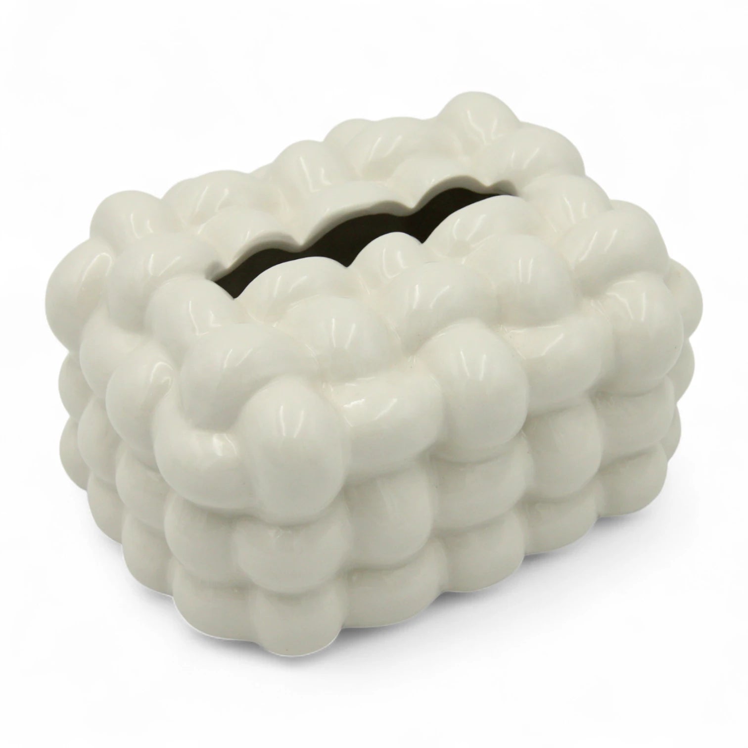 White Bubble Cloud Tissue Box | Stylish & Minimal Tissue Holder for Home, Car, Office, and More - Damoo