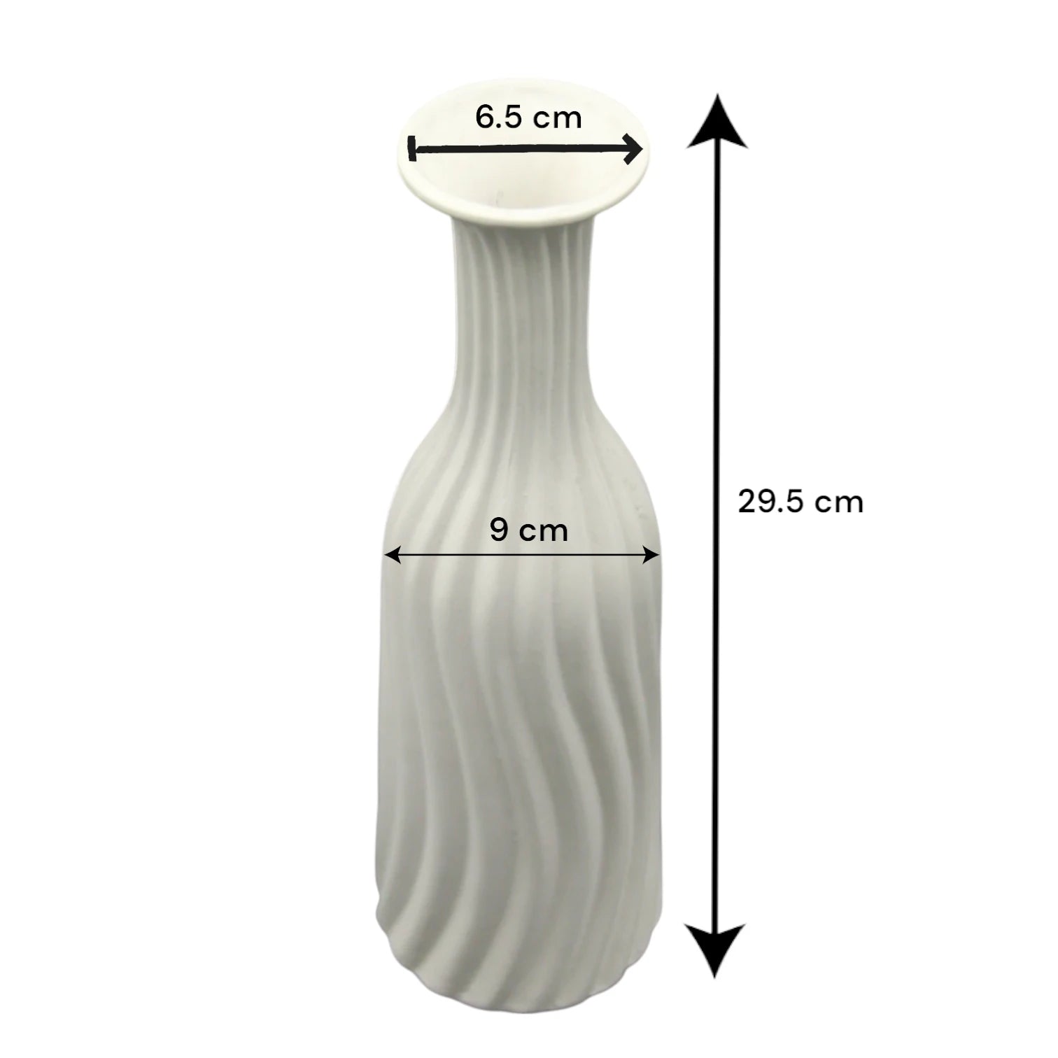 White Ceramic Minimalist Flower Vase – Modern Decorative Vase for Living Room, Office, or Wedding Centerpieces - Damoo