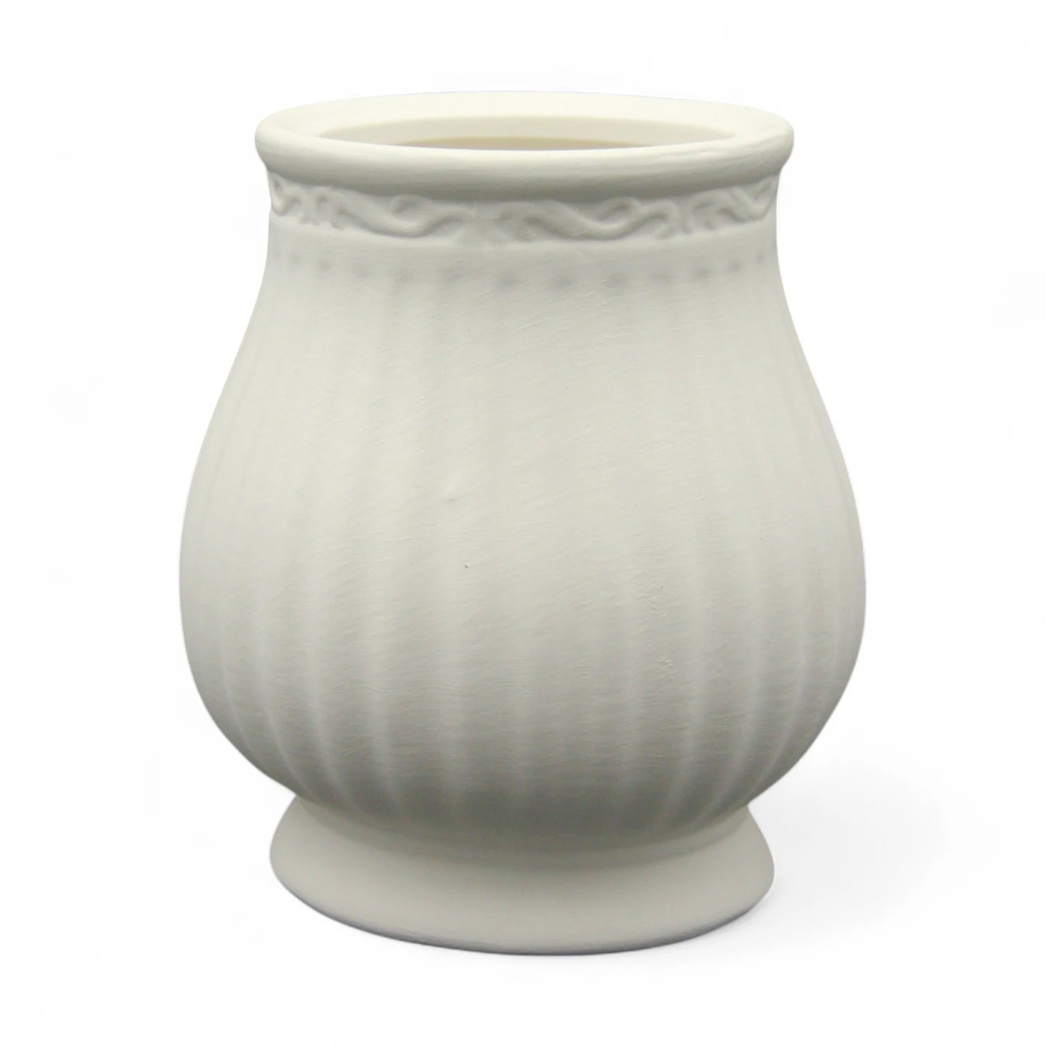 White Ceramic Vintage Flower Vase – Rustic Terracotta-Style Decorative Pottery for Home Décor, Centerpieces & Table Accents - Damoo