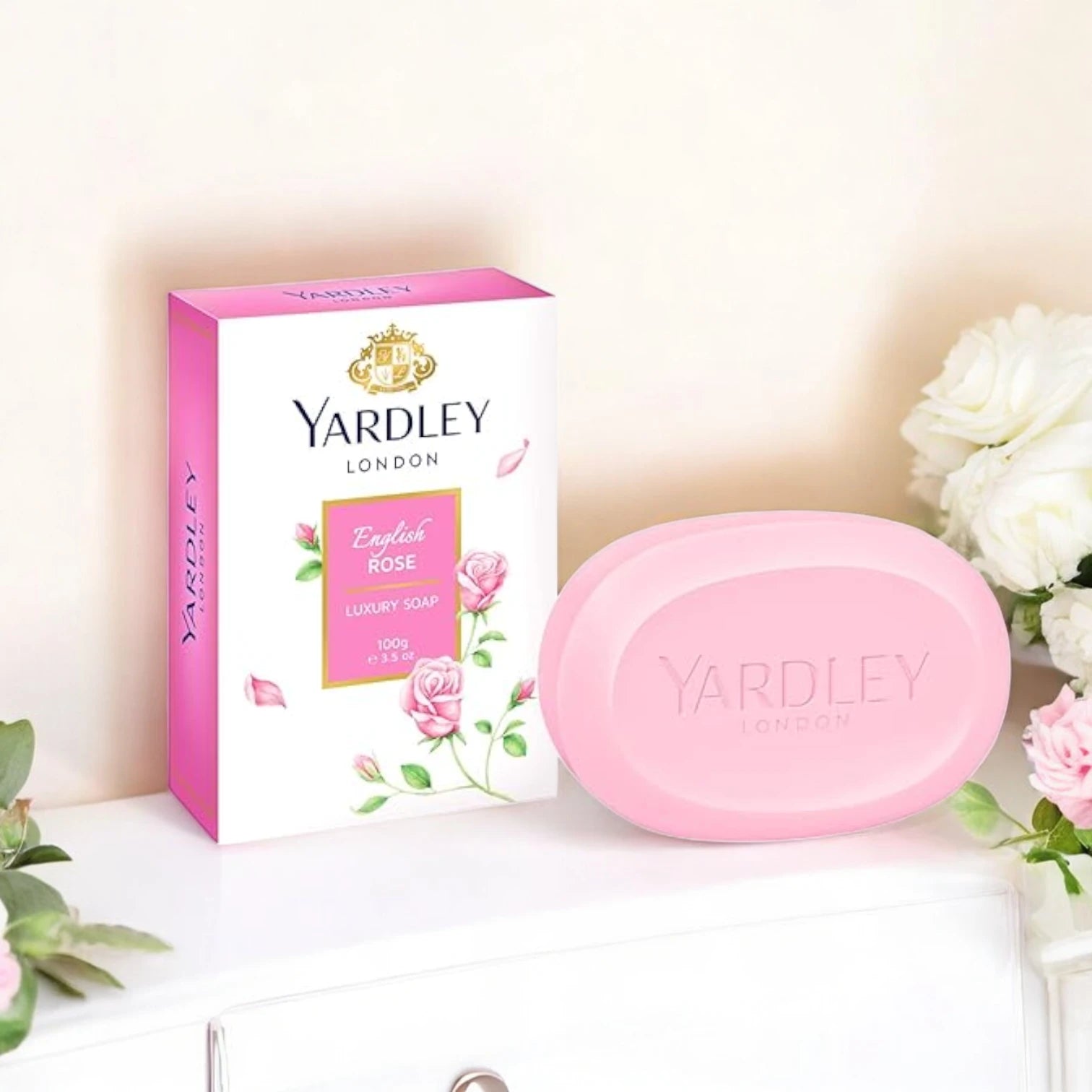 Yardley London English Rose & Lavender Soap Trio โ 3 x 100g | Triple-Milled Bars with Creamy Lather & Long-Lasting Fragrance - Damoo