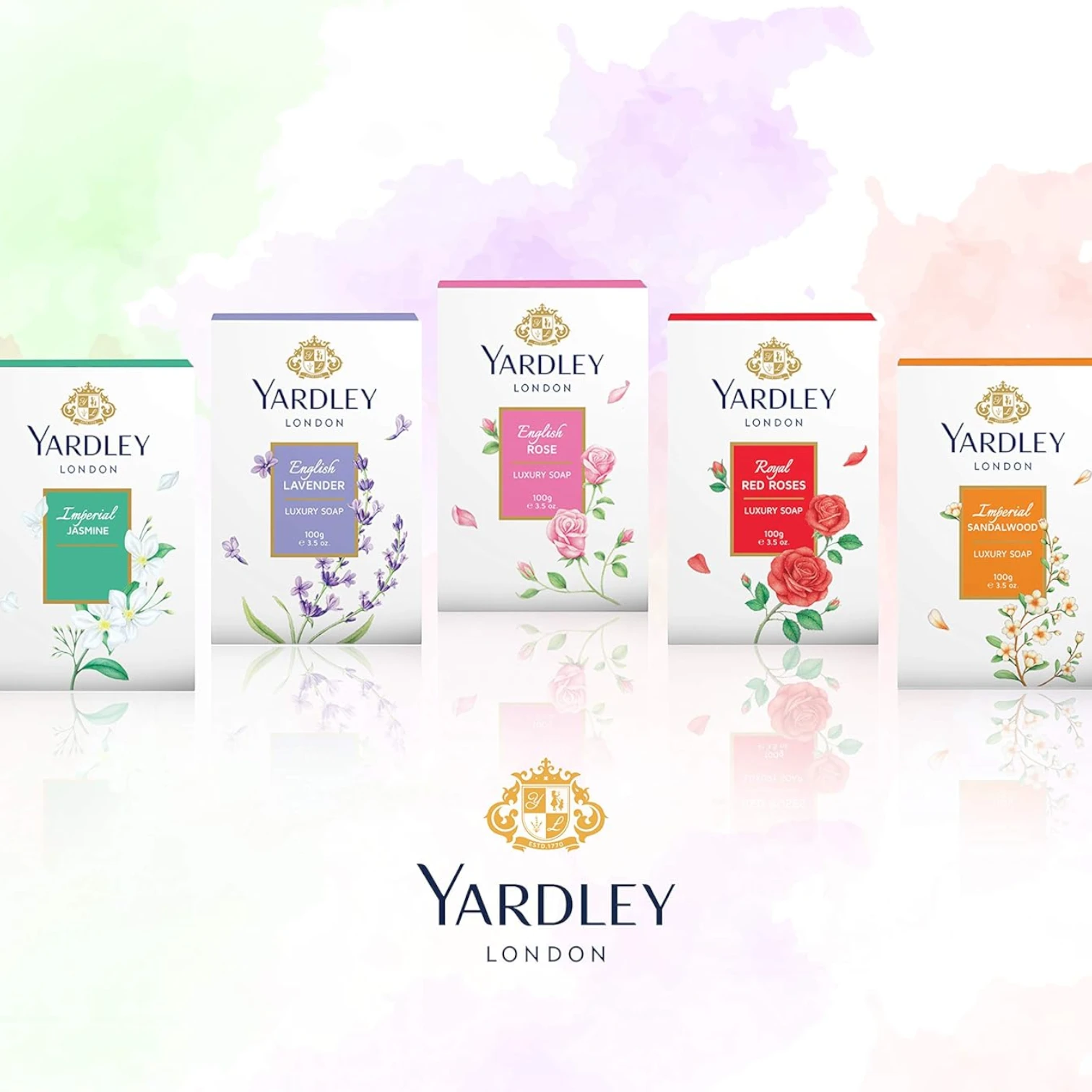 Yardley London English Rose & Lavender Soap Trio โ 3 x 100g | Triple-Milled Bars with Creamy Lather & Long-Lasting Fragrance - Damoo