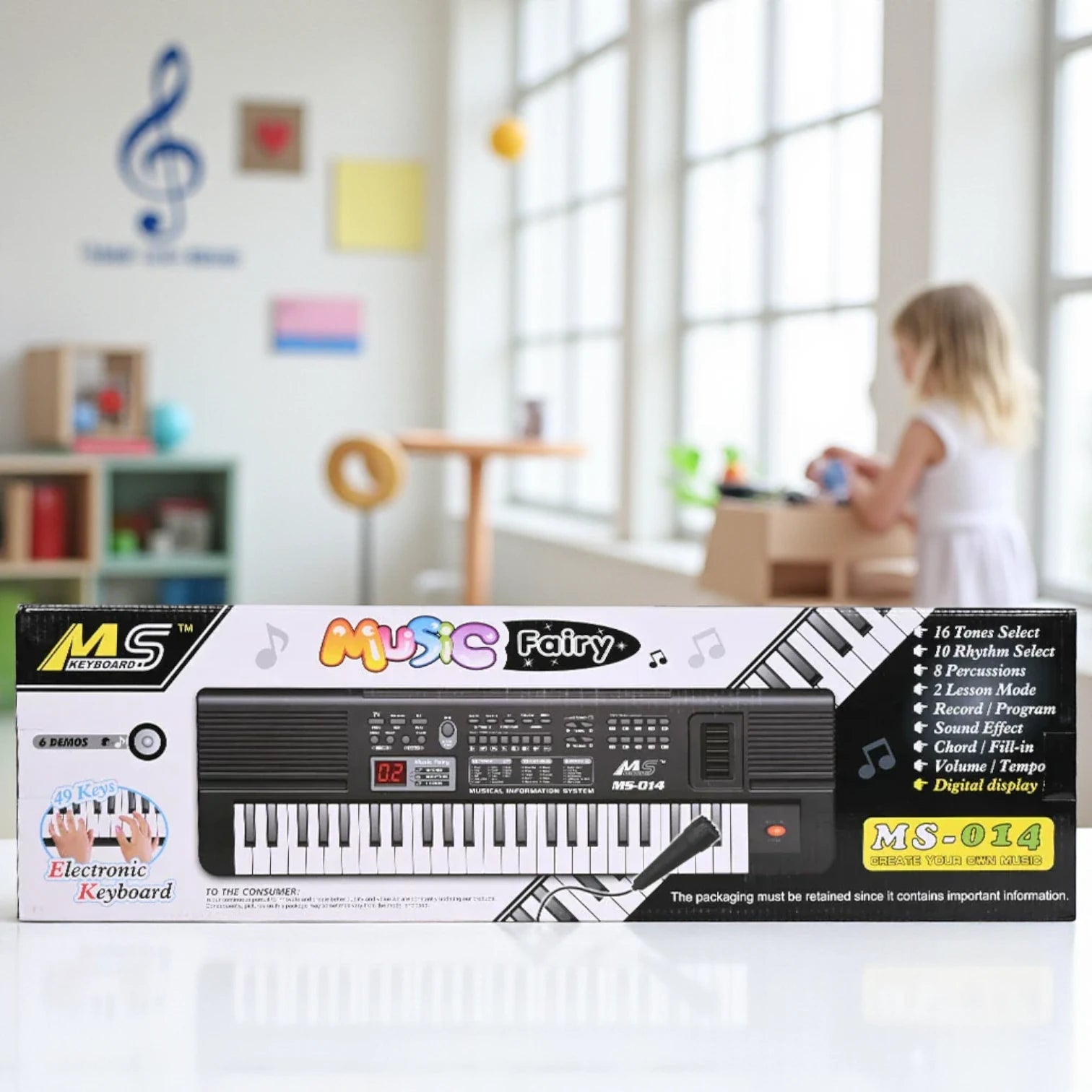 Digital Music Piano Keyboard 61 Key – Portable Electronic Musical Instrument with Microphone | Multi-Function Teaching Keyboard for Kids | Educational Music Toy for Beginners | Perfect Birthday & Christmas Gift (24pcs/ctn)