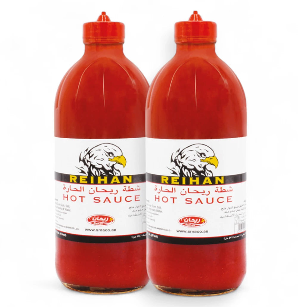 Reihan Hot Sauce – Pack of 2 (2 x 474ml) | Premium Spicy Condiment for Fiery Flavor Lovers - Damoo