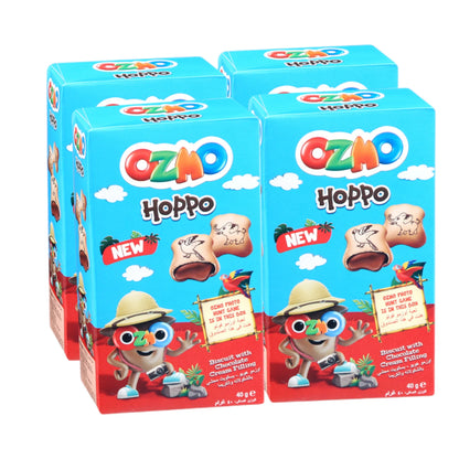 Ozmo Hoppo Chocolate Cream Filled Biscuits – 2 Pack x 40g (Total 80g) – Fun Snack with Surprise Prints for Kids - Damoo