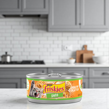 Friskies Paté Poultry Platter Wet Cat Food – 100% Complete & Balanced Nutrition for Adult Cats - Damoo