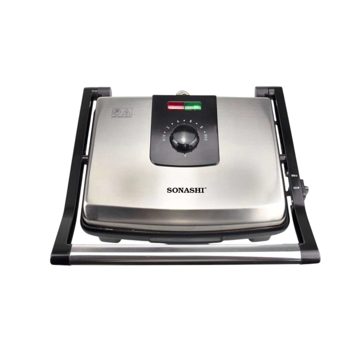Sonashi 4 Slice Contact Grill Maker – 2000W Electric Grill with Adjustable Temperature, Non-Stick Plates, Drip Tray, Cool-Touch Handle & Stainless Steel Top Cover – Ideal for Sandwiches, Paninis, Meats & More SGT-854 - Damoo