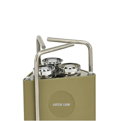 Green Lion 3-Burner Foldable Camping Stove – 8000W Heating Power, 15 kg Max Load, Flame Control, Portable Outdoor Cooking Cooker