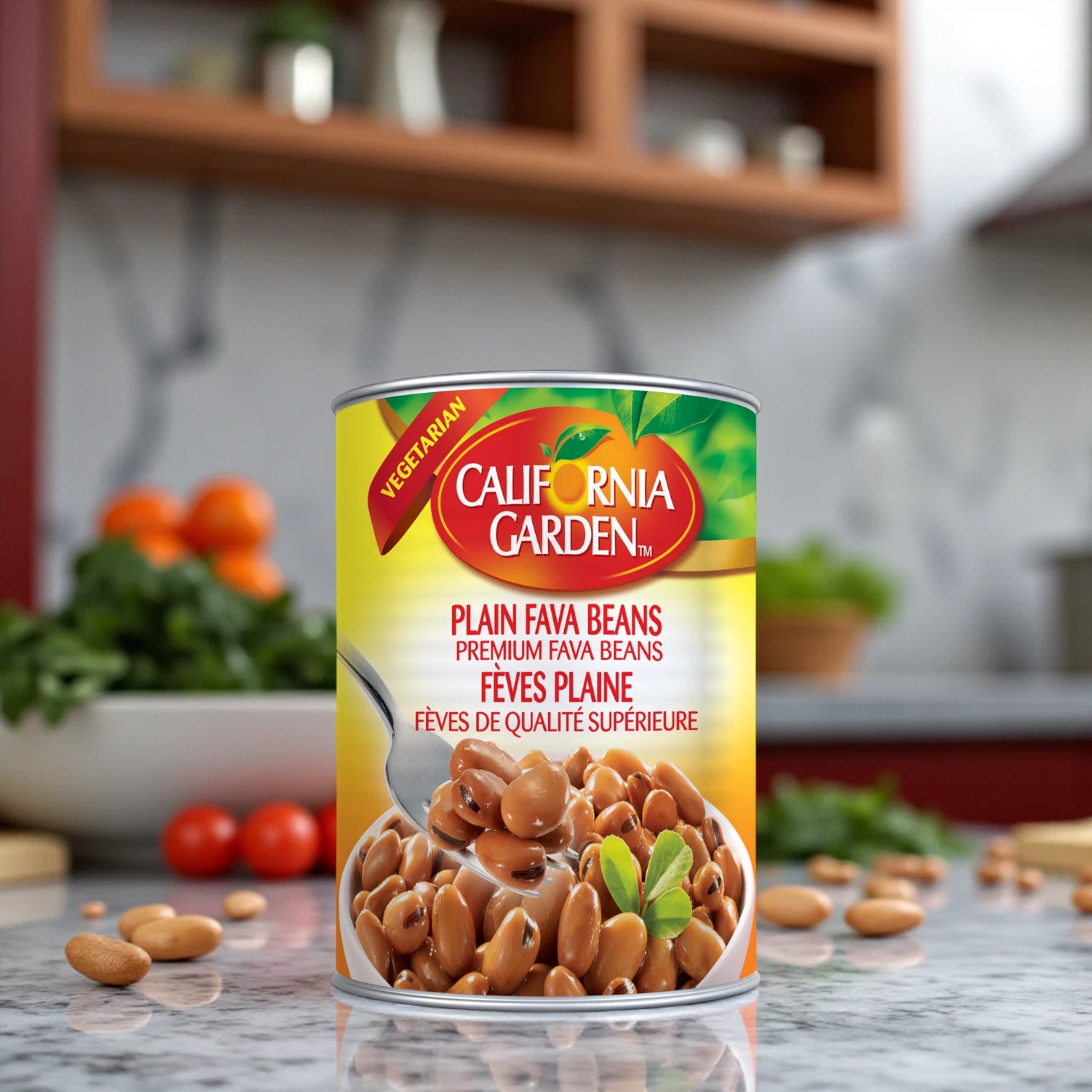 California Garden Premium Fava Beans (Plain Medammes) – Ready-to-Eat Canned Foul | Halal, Vegetarian, Low Fat, Allergen-Free - Damoo