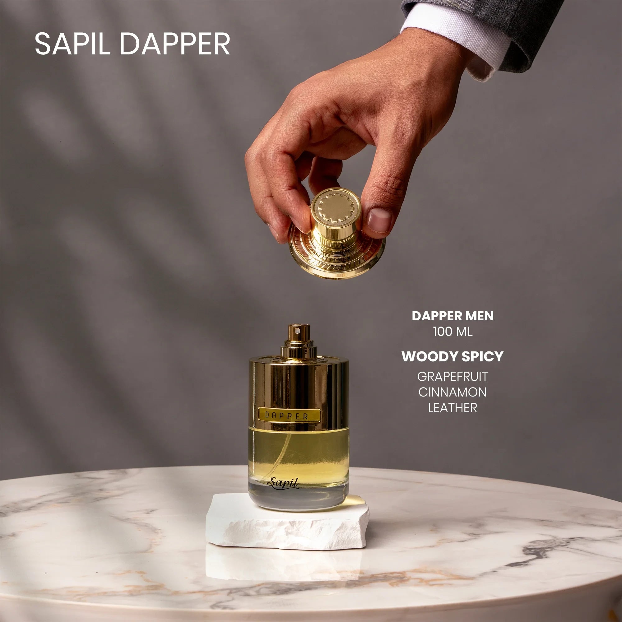 Sapil Dapper Eau De Parfum for Men – 100ml | Bold, Woody & Spicy Fragrance | Masculine, Long-Lasting, Signature Scent - Damoo