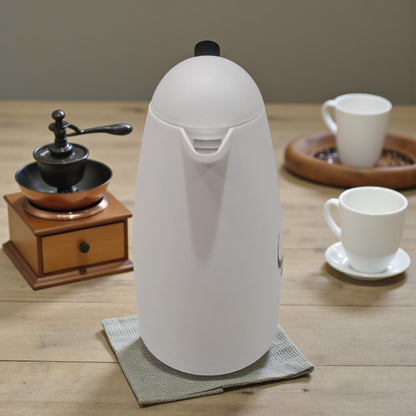 White Tea Thermos 1L – Elegant Arabic Calligraphy Design | Insulated Flask for Hot & Cold Beverages | Modern Minimalist Style - Damoo