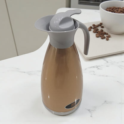 HTH Stainless Steel Vacuum Flask 2.0L (Model ECU-1) – Double Wall Insulated Thermos for Hot & Cold Beverages | Premium Press-Pour Design - Damoo
