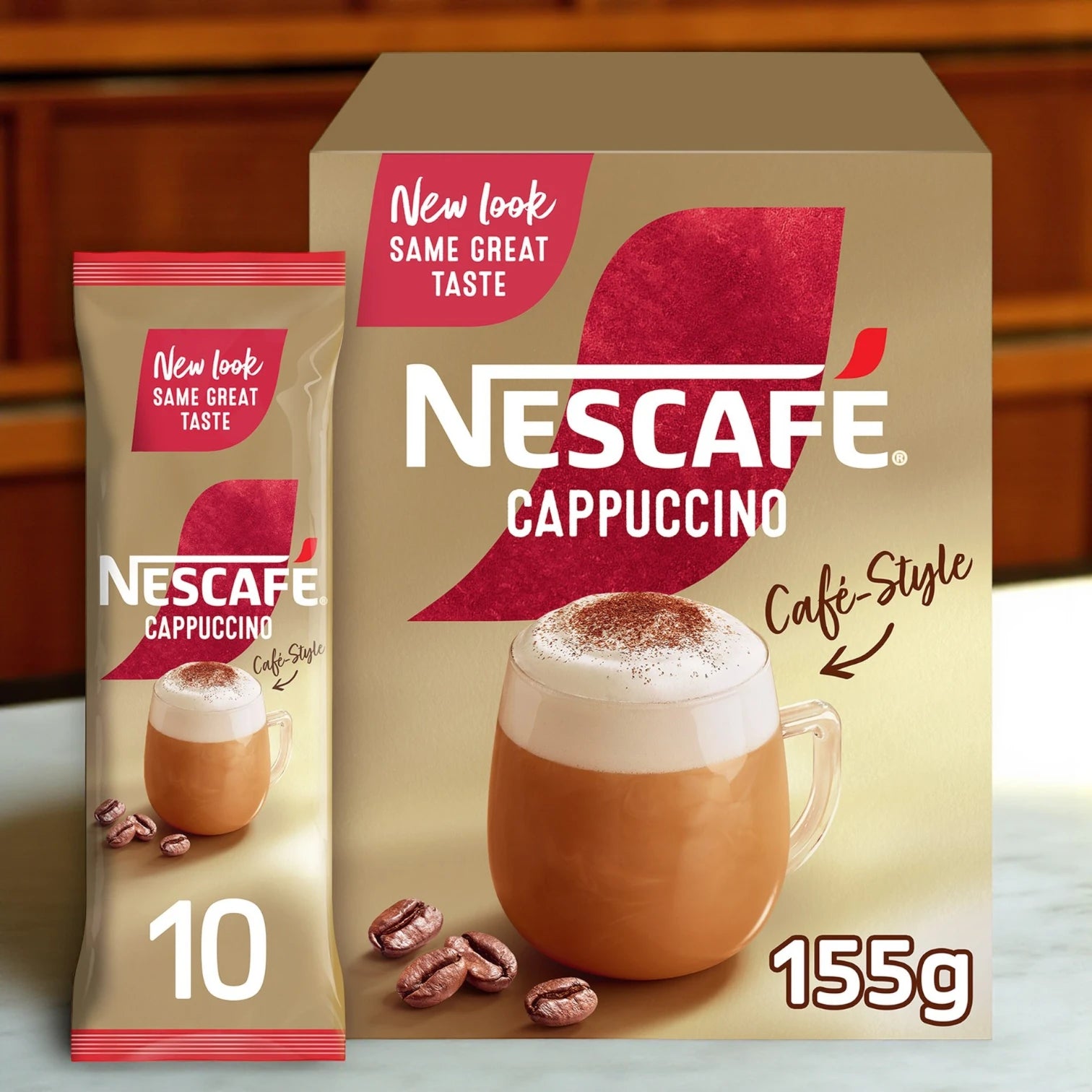 Nescafé Cappuccino Instant Coffee Mix – 10 Sachets (15.5g Each) | Creamy Café-Style Frothy Coffee | Premium Instant Cappuccino - Damoo