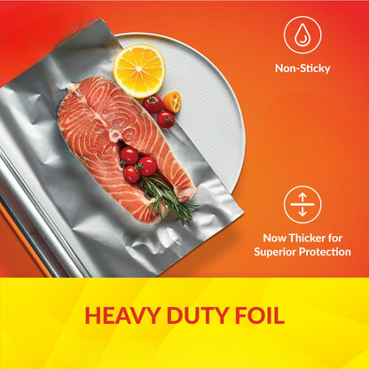 Packers Catering Aluminium Foil Heavy Duty 30 cm – Safe & Hygienic Disposable Foil for Cooking, Baking, Wrapping & Food Storage - Damoo