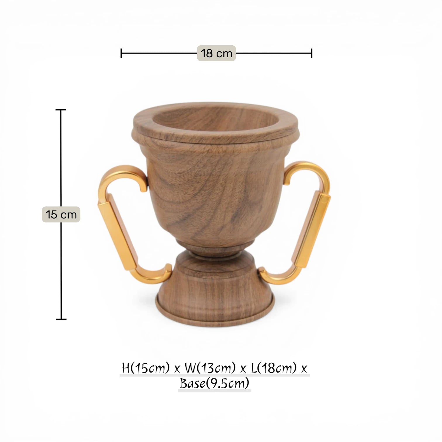 Damoo Luxury Metal Bakhoor Burner with Wooden Body & Removable Tray – Elegant Incense Burner for Oud & Home Fragrance (15H x 18L x 13W CM) - Damoo