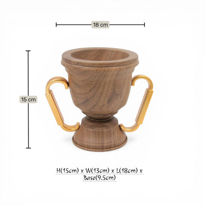 Damoo Luxury Metal Bakhoor Burner with Wooden Body & Removable Tray – Elegant Incense Burner for Oud & Home Fragrance (15H x 18L x 13W CM) - Damoo