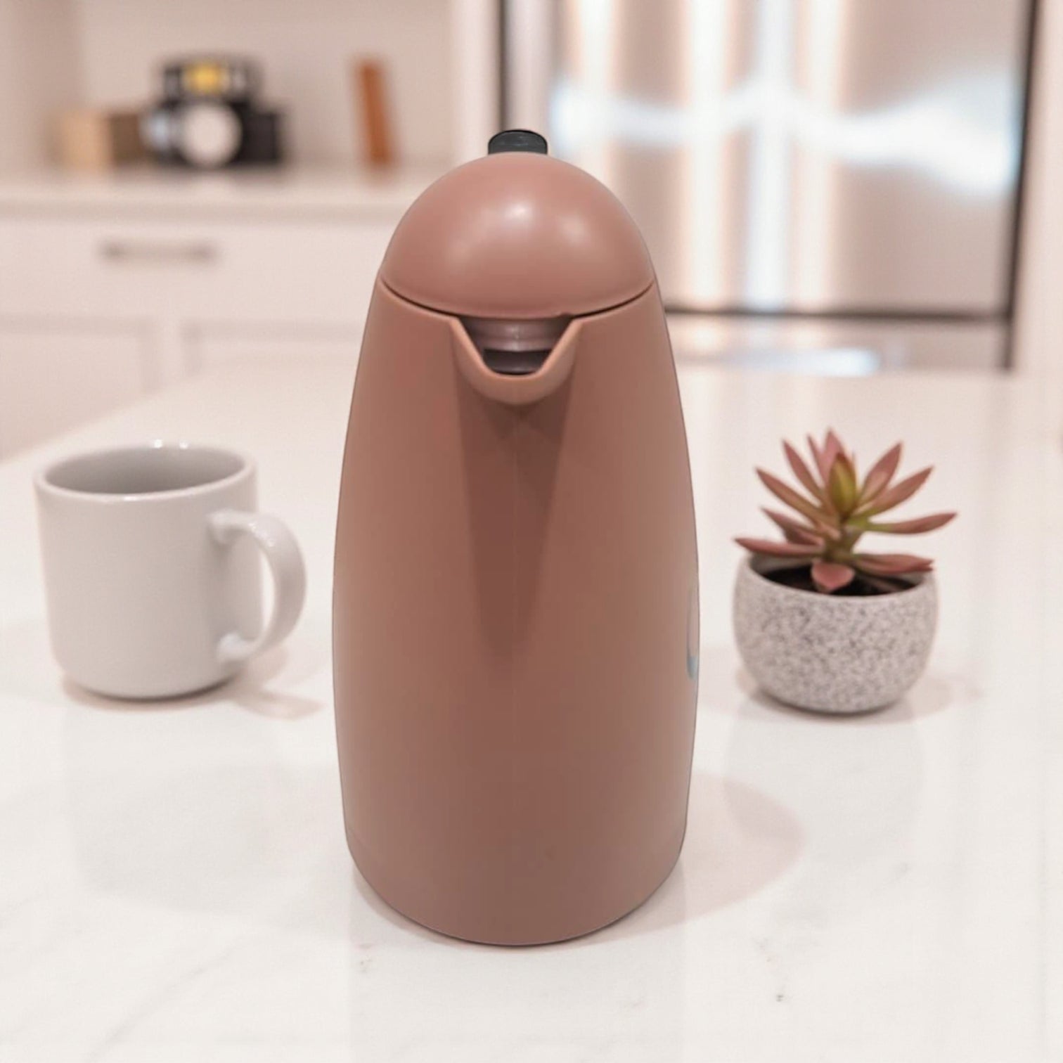 Crystal House Arabic Thermos Flask – Elegant Brown Insulated Tea Flask | Double Wall Design for Hot & Cold Drinks - Damoo