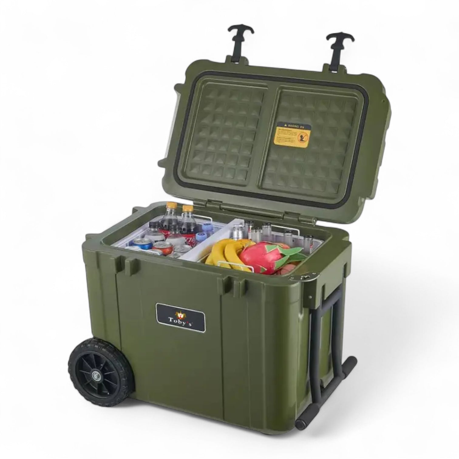 Toby's Portable Car Refrigerator 55L – Outdoor Camping Electric Cooler with Wheels, Fast Cooling, Dual Zone & 12V/24V Car & Home Use