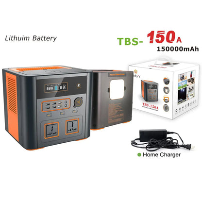 Toby’s TBS-150A Portable Power Station 150000mAh – Wireless Charger, 555W Output, Multi-Device Charging with USB, Type-C, AC & DC Ports – Outdoor Camping, Travel & Emergency Backup Inverter