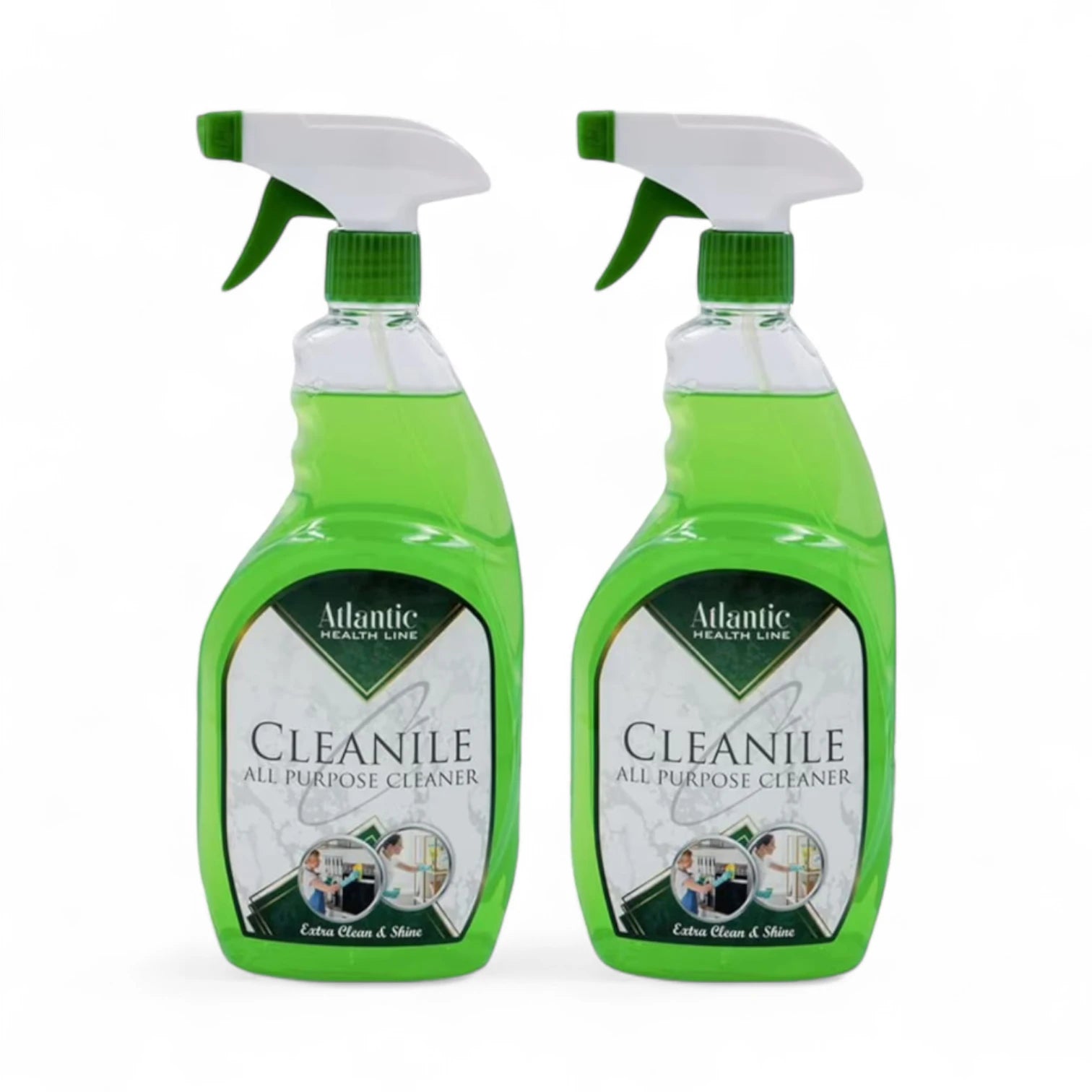 Atlantic All-Purpose Glass Cleaner Spray – 750ml x 2 | Streak-Free Shine, Removes Dirt, Fingerprints & Grease | Kitchen, Bathroom & Window Cleaning - Damoo