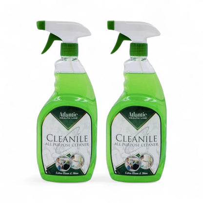Atlantic All-Purpose Glass Cleaner Spray – 750ml x 2 | Streak-Free Shine, Removes Dirt, Fingerprints & Grease | Kitchen, Bathroom & Window Cleaning - Damoo
