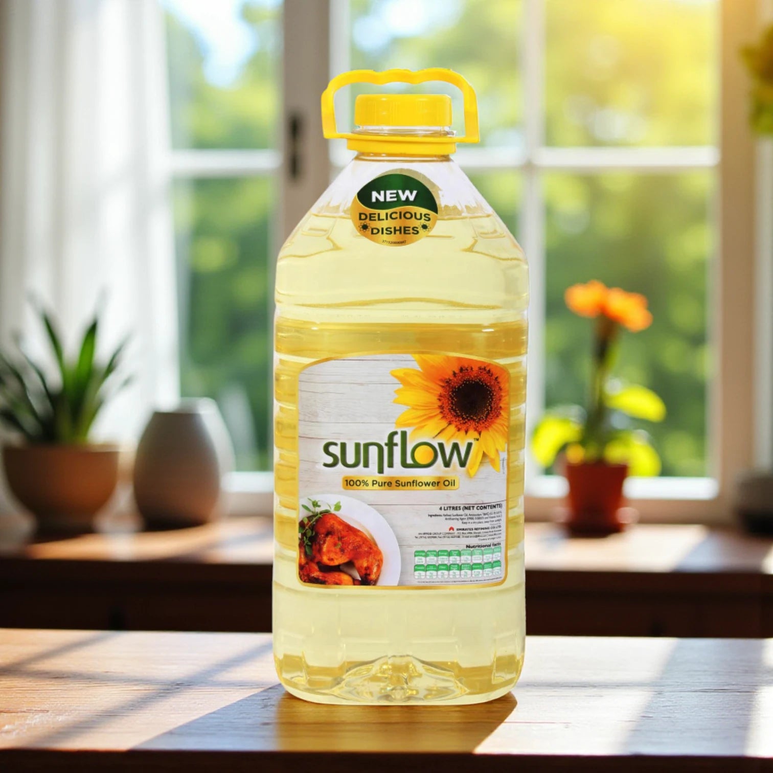 Sunflow Pure Sunflower Oil 5L – Refined Palm Olein Blend | Fortified with Vitamins A & D | Light Taste & High Smoke Point | Ideal for All Cooking - Damoo